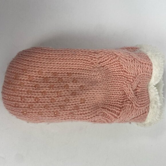 NEW‎ Nordstrom Girls Pink Cable Knit Fleece Lined Mittens Grip New Without Tags - Picture 6 of 8